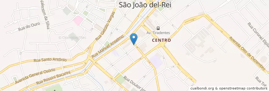 Mapa de ubicacion de Banco do Brasil en ブラジル, 南東部地域, ミナス ジェライス, Região Geográfica Intermediária De Barbacena, Microrregião São João Del-Rei, São João Del-Rei.