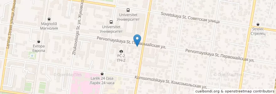 Mapa de ubicacion de Гирос en ロシア, 南部連邦管区, クラスノダール地方, アディゲ共和国, Городской Округ Майкоп.