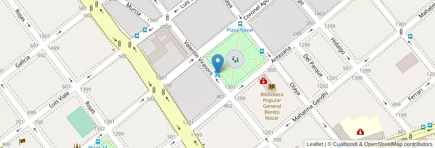 Mapa de ubicacion de 384 - Plaza Benito Nazar en 아르헨티나, Ciudad Autónoma De Buenos Aires, 부에노스아이레스, Comuna 6.