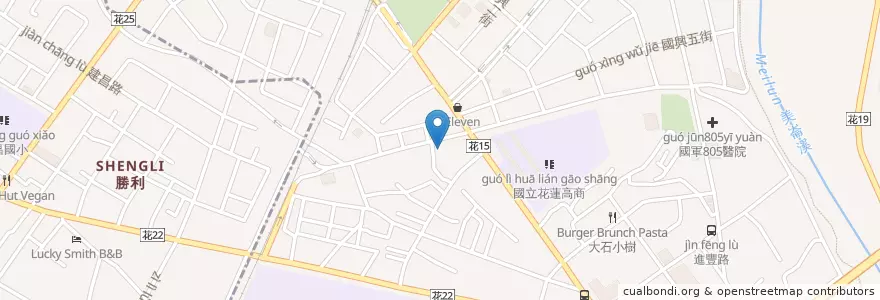 Mapa de ubicacion de 千兵衛 en Tayvan, 臺灣省, Hualien, 花蓮市.