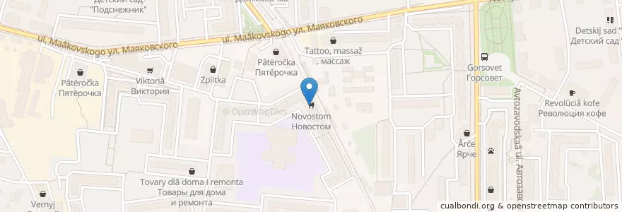 Mapa de ubicacion de Новостом en 러시아, Центральный Федеральный Округ, Московская Область, Городской Округ Балашиха.