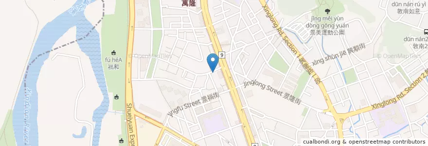 Mapa de ubicacion de 健康無油早午餐 en 臺灣, 新北市, 臺北市, 文山區.