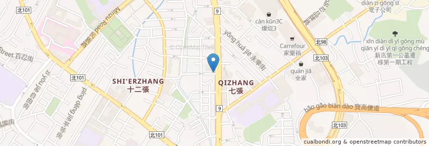 Mapa de ubicacion de 美美台式自助餐 en Taiwan, Nuova Taipei, Distretto Di Xindian.