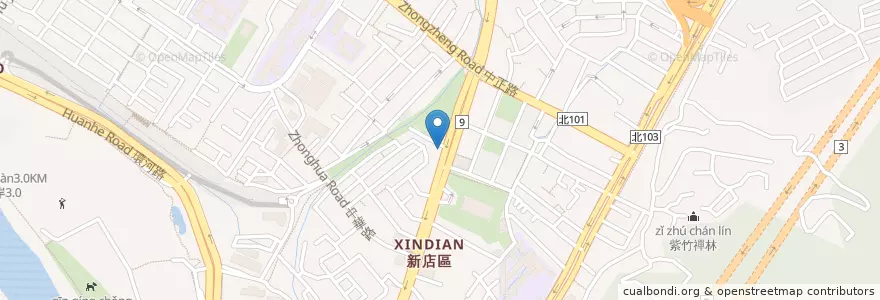 Mapa de ubicacion de 刷八方蒙古烤肉 en تايوان, تايبيه الجديدة, 新店區.