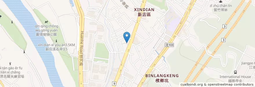 Mapa de ubicacion de 大千素食 en تايوان, تايبيه الجديدة, 新店區.