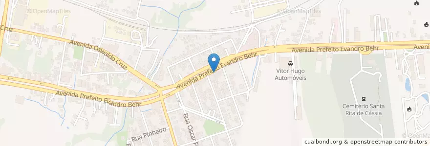 Mapa de ubicacion de Expresso X-Burger en ブラジル, 南部地域, リオグランデ・ド・スル, Região Geográfica Intermediária De Santa Maria, Região Geográfica Imediata De Santa Maria, Santa Maria.