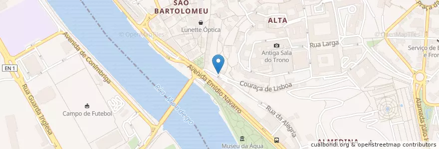 Mapa de ubicacion de Passaporte - Lounge Terrace en Portugal, Centre, Baixo Mondego, Coïmbre, Coïmbre, Sé Nova, Santa Cruz, Almedina E São Bartolomeu.