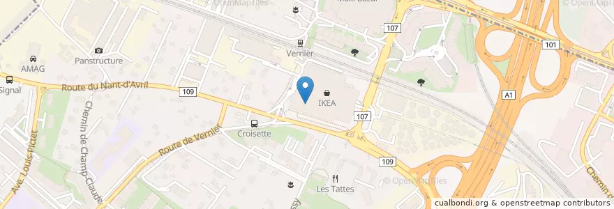 Mapa de ubicacion de IKEA en Zwitserland, Genève, Genève, Vernier.