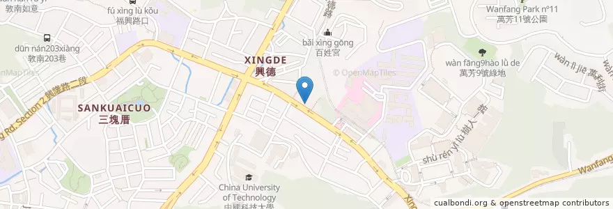 Mapa de ubicacion de 丹堤咖啡 en 台湾, 新北市, 台北市, 文山区.
