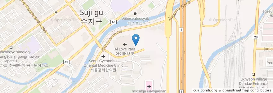 Mapa de ubicacion de S-OIL en Corea Del Sur, Gyeonggi, 용인시, 기흥구, 수지구.