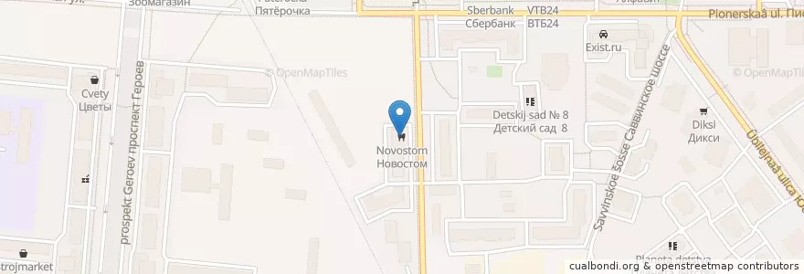 Mapa de ubicacion de Новостом en Russie, District Fédéral Central, Oblast De Moscou, Городской Округ Балашиха.