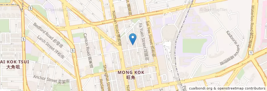 Mapa de ubicacion de 金華冰廳 Kam Wah Cafe en الصين, غوانغدونغ, هونغ كونغ, كولون, الأقاليم الجديدة, 油尖旺區 Yau Tsim Mong District.