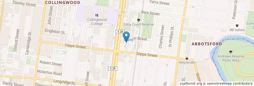 Mapa de ubicacion de Collingwood Library en Australia, Victoria, City Of Yarra.