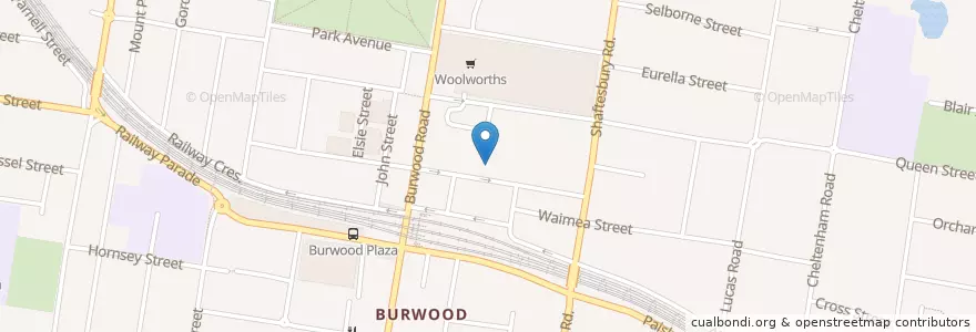 Mapa de ubicacion de Burwood Gospel Chapel en Australie, Nouvelle Galles Du Sud, Burwood Council, Sydney.