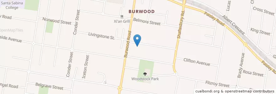 Mapa de ubicacion de Burwood Church of Christ en Australia, Nueva Gales Del Sur, Burwood Council, Sydney.