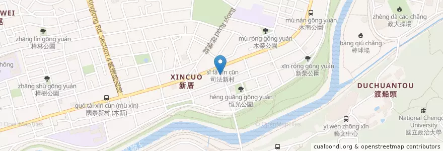 Mapa de ubicacion de 江浙小菜 en Taiwan, 新北市, Taipé, 文山區.
