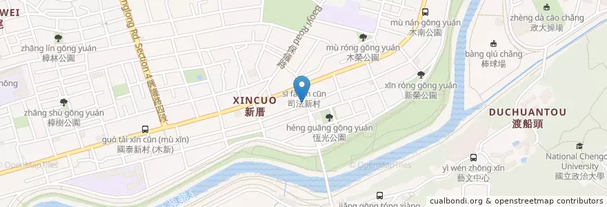Mapa de ubicacion de 五行手工水餃 en 臺灣, 新北市, 臺北市, 文山區.