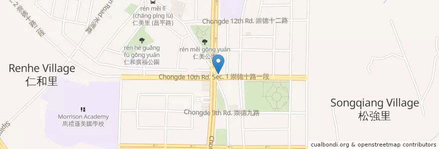 Mapa de ubicacion de 星巴克 en Taiwan, Taichung, 北屯區.