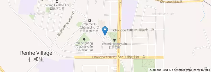 Mapa de ubicacion de 御寶鵝肉店 en تایوان, تایچونگ, 北屯區.