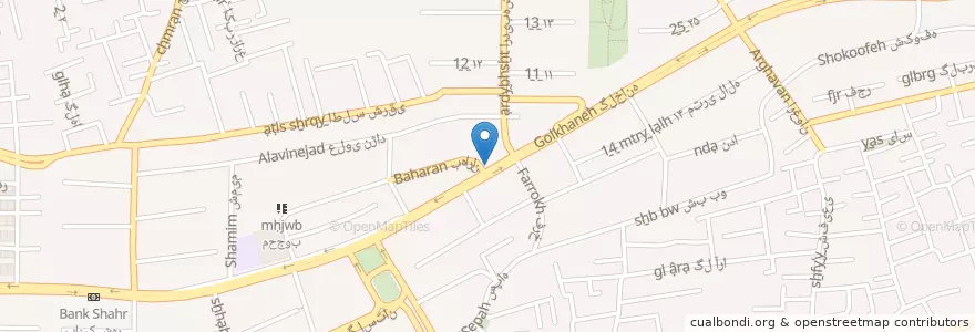 Mapa de ubicacion de بانک قوامین en Iran, Ispahan, شهرستان اصفهان, بخش مرکزی شهرستان اصفهان, اصفهان.
