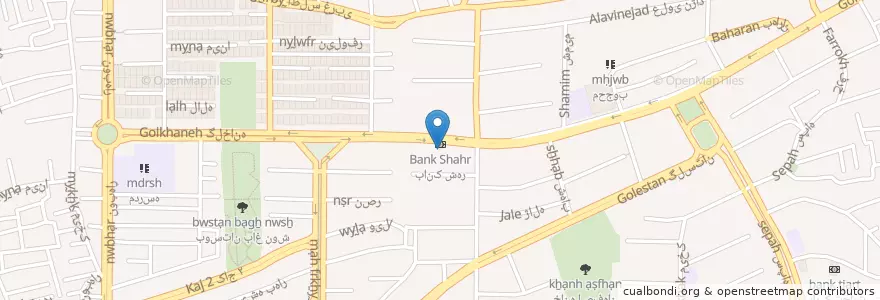 Mapa de ubicacion de بانک شهر en 伊朗, استان اصفهان, شهرستان اصفهان, بخش مرکزی شهرستان اصفهان, اصفهان.