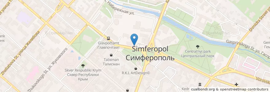 Mapa de ubicacion de Kvadrat en Russia, South Federal District, Autonomous Republic Of Crimea, Republic Of Crimea, Simferopol District, Simferopol Municipality Council, Simferopol (Urban Okrug).
