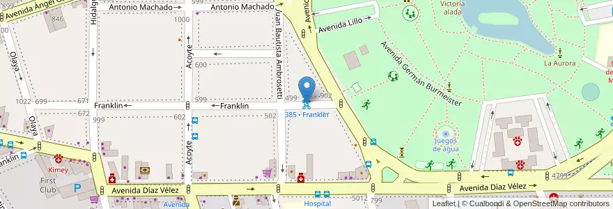 Mapa de ubicacion de 385 - Franklin en Argentina, Ciudad Autónoma De Buenos Aires, Buenos Aires, Comuna 6.