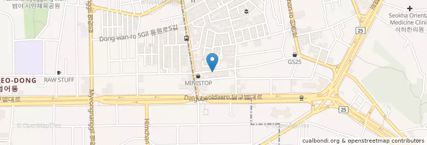 Mapa de ubicacion de Turn Up en South Korea, Daegu, Suseong-Gu, Manchon-Dong.