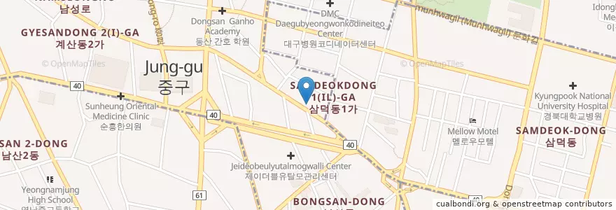 Mapa de ubicacion de Cafe Anna en South Korea, Daegu, Jung-Gu, Seongnae-Dong.