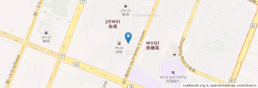 Mapa de ubicacion de 吉城肉圓 en 臺灣, 臺中市, 梧棲區.