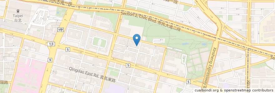 Mapa de ubicacion de 呷尚寶 en تايوان, تايبيه الجديدة, تايبيه, 中正區.
