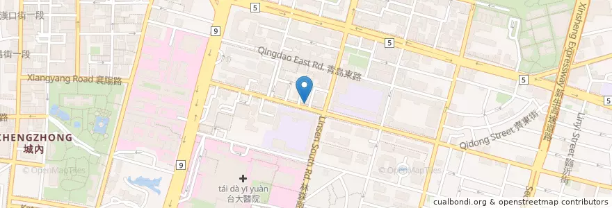Mapa de ubicacion de 專業魷魚羹 en تايوان, تايبيه الجديدة, تايبيه, 中正區.
