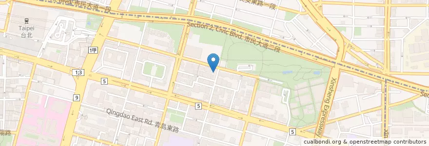 Mapa de ubicacion de 自助餐 en Taiwan, 新北市, Taipei, 中正區.