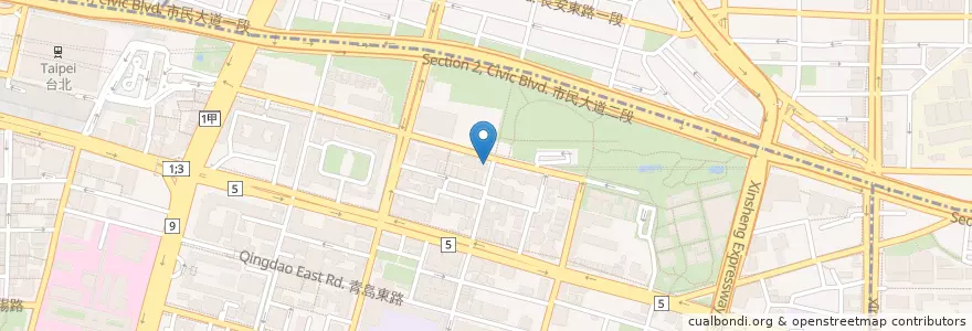 Mapa de ubicacion de 華山6165小吃殿 en 臺灣, 新北市, 臺北市, 中正區.