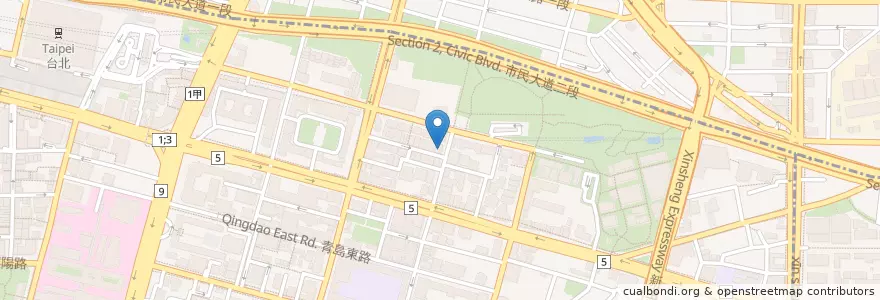 Mapa de ubicacion de 阡品可口美精緻早午餐 en 臺灣, 新北市, 臺北市, 中正區.