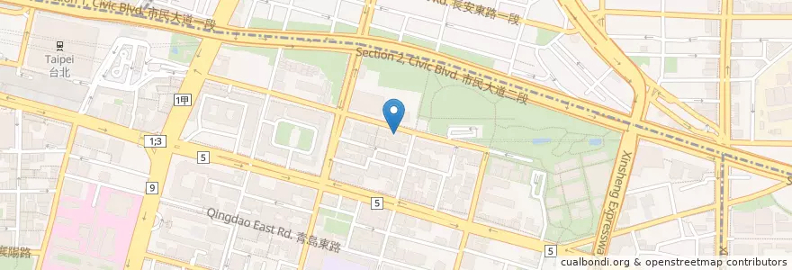 Mapa de ubicacion de 驊山自助餐 en Taiwán, Nuevo Taipéi, Taipéi, 中正區.