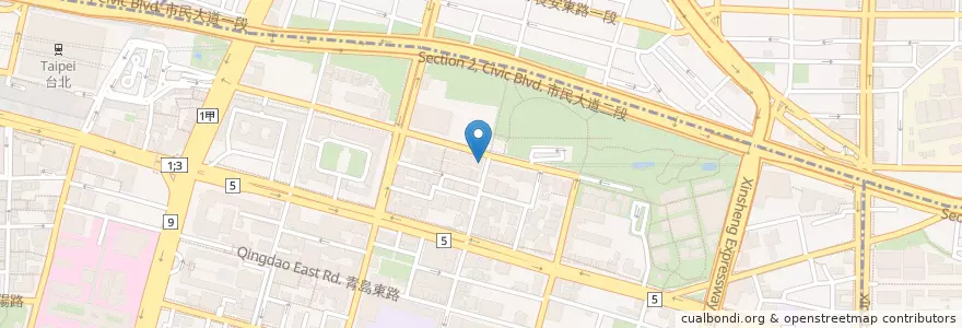 Mapa de ubicacion de Bomb Shelter en 타이완, 신베이 시, 타이베이시, 중정 구.