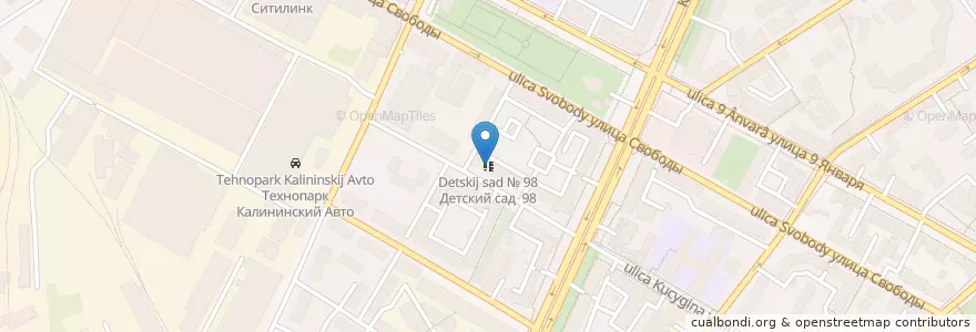 Mapa de ubicacion de Детский сад № 98 en Rússia, Distrito Federal Central, Oblast De Voronej, Городской Округ Воронеж.