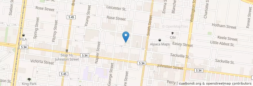 Mapa de ubicacion de Fitzroy Business Centre en Avustralya, Victoria, City Of Yarra.