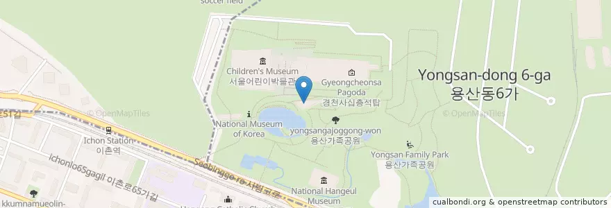 Mapa de ubicacion de 거울못식당 en کره جنوبی, سئول, 용산구, 서빙고동.