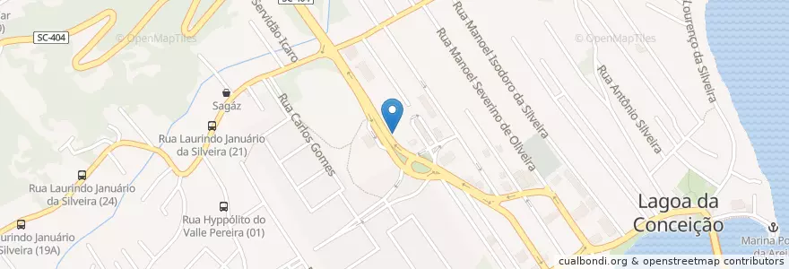 Mapa de ubicacion de Uma Rosa en ブラジル, 南部地域, サンタ カタリーナ, Microrregião De Florianópolis, Região Geográfica Intermediária De Florianópolis, フロリアノーポリス.