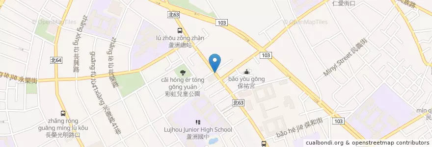 Mapa de ubicacion de 葉家排骨飯 en تايوان, تايبيه الجديدة, 蘆洲區.