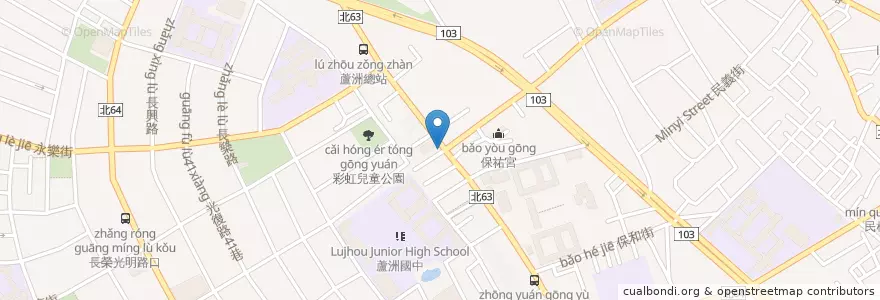 Mapa de ubicacion de 鴨對寶燒臘 en Тайвань, Новый Тайбэй, 蘆洲區.
