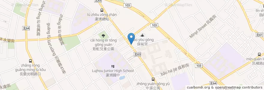 Mapa de ubicacion de 老林牛肉麵 en تايوان, تايبيه الجديدة, 蘆洲區.