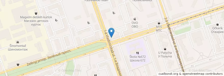 Mapa de ubicacion de Крошка Картошка en Russie, District Fédéral Central, Moscou, Восточный Административный Округ, Район Перово.