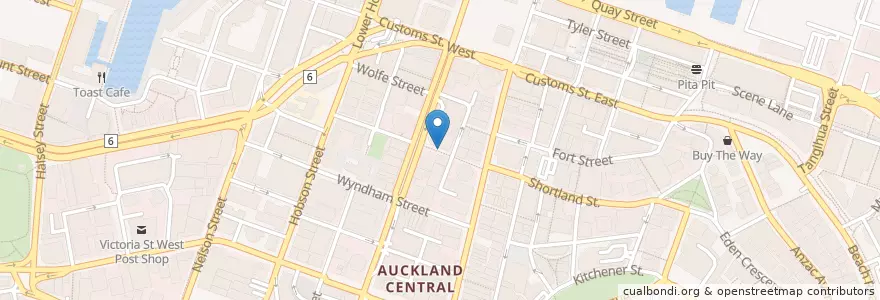 Mapa de ubicacion de Espresso Coffee School en Новая Зеландия, Auckland, Waitematā.