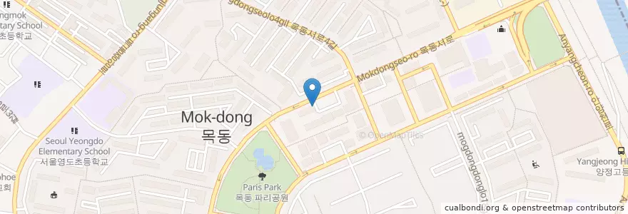 Mapa de ubicacion de スターバックス en 大韓民国, ソウル, 陽川区, 목5동.