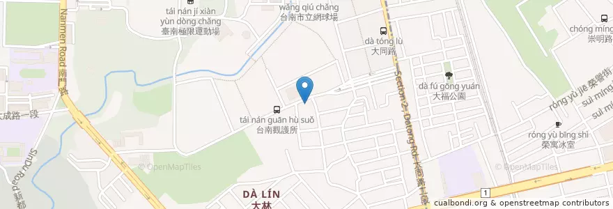 Mapa de ubicacion de 阿輝黑輪 en 臺灣, 臺南市, 南區.