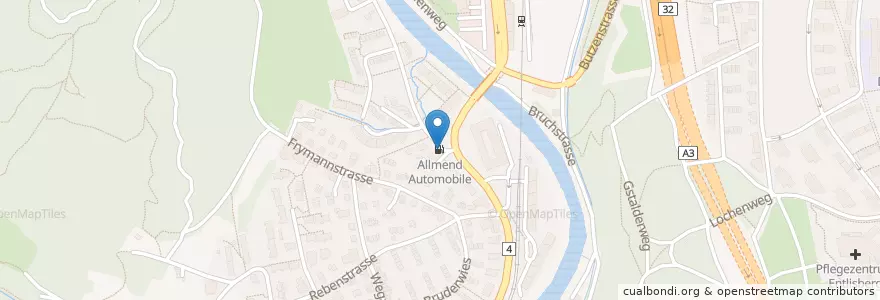 Mapa de ubicacion de Allmend Automobile en İsviçre, Zürih, Bezirk Zürich, Zürich.