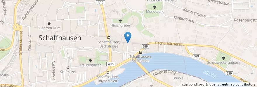 Mapa de ubicacion de Frozen Yogurth en 瑞士, Schaffhausen, Schaffhausen.
